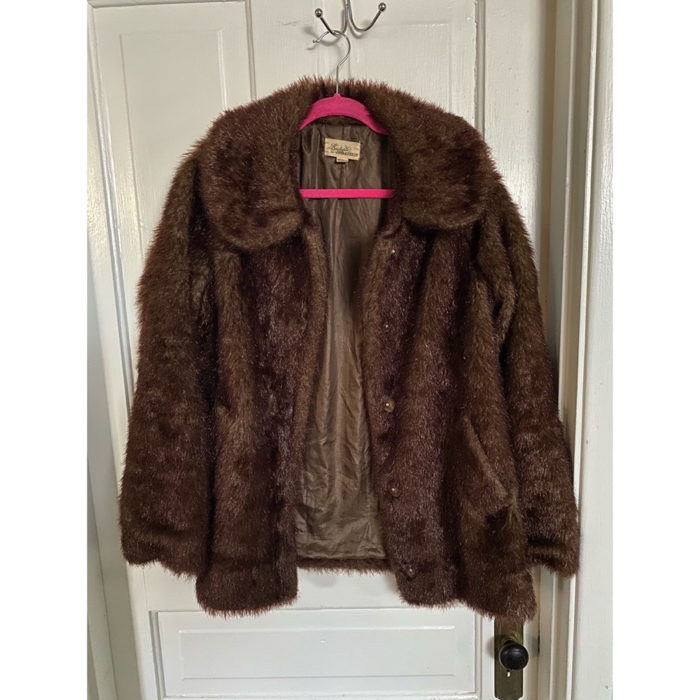 Faux Fur Brown Jacket - Forever 21 size Large